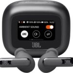 JBL Live Beam 3 - True Wireless Noise-Cancelling Stick-Closed Earbuds, 48Hrs Total Playback, Wireless Charging, 6 Mics for Perfect Calls, Multi-Point Connection, IP55 Waterproof and dustproof (Black)