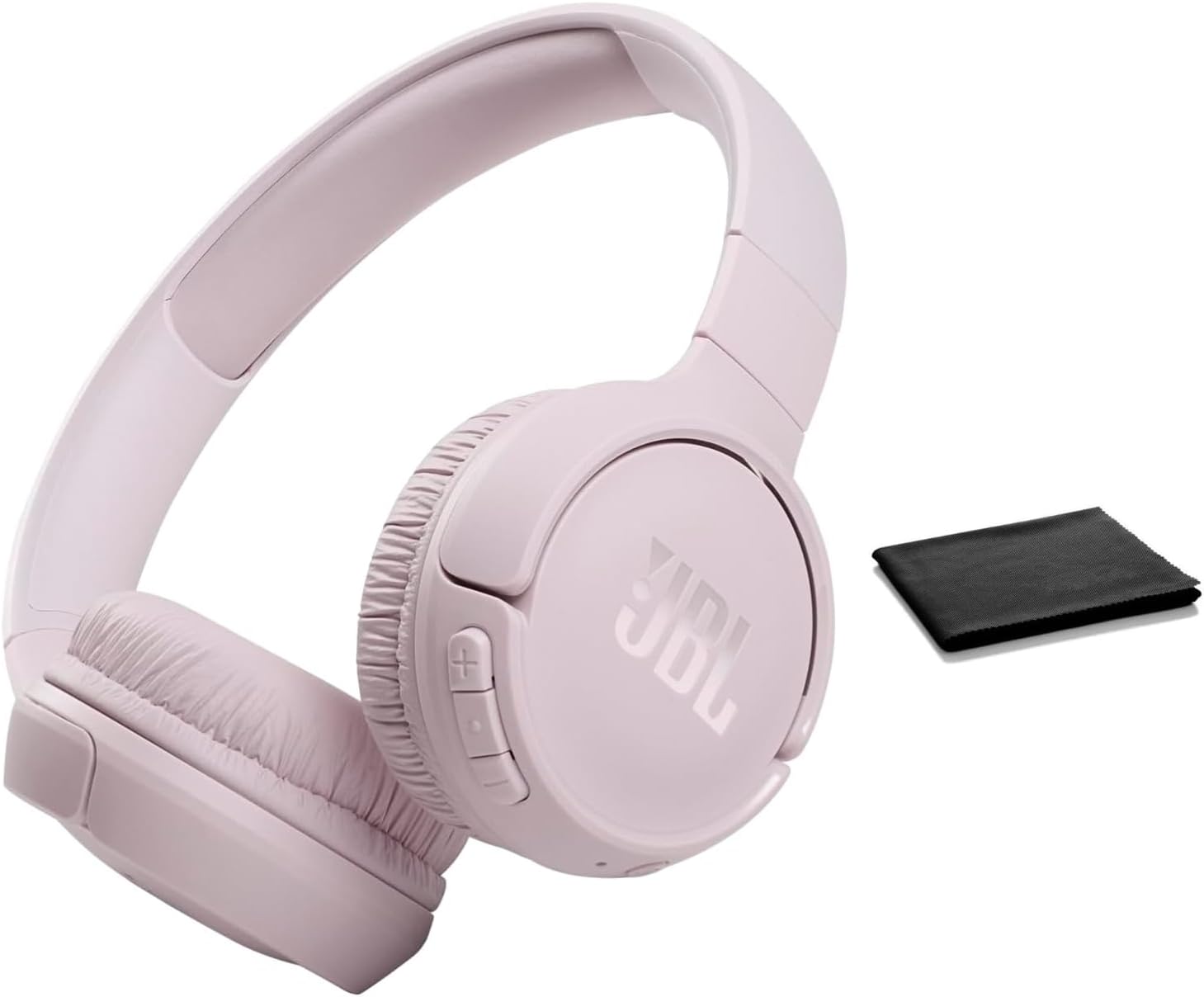 JBL-Tune-510BT-Wireless-Bluetooth-On-Ear-Headphones-with-Purebass-Sound.jpg JBL Tune 510BT: Wireless Bluetooth On-Ear Headphones with Purebass Sound - with Cleaning Cloth (Rose, Standard), JBLT510BT-Black-Cloth - Image 1