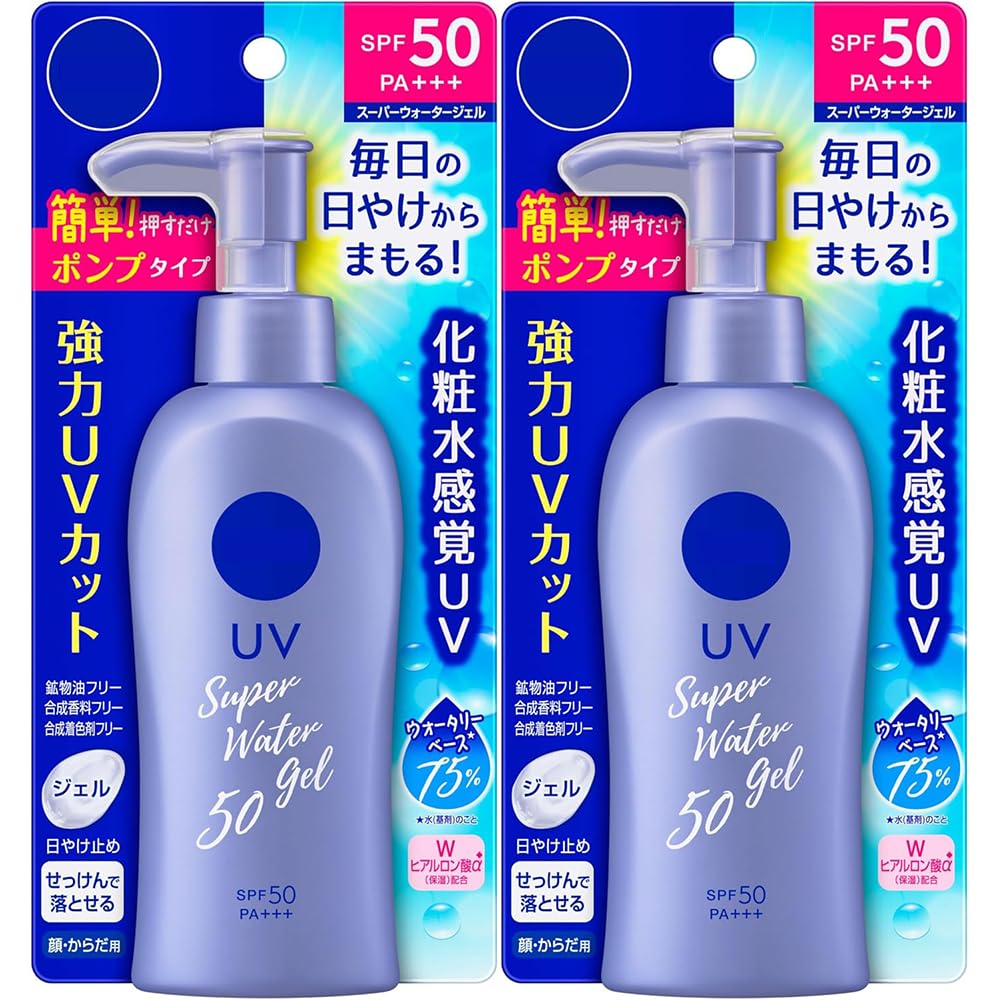 Japanese-sunscreen-Ni-vea-UV-Super-Water-Gel-SPF50-PAPump-49oz.jpg Japanese sunscreen Ni-vea UV Super Water Gel SPF50 PA++++Pump 4.9oz for Face & Body, Lightweight Daily UV Protection, Hydrating Sunscreen(set of 2) - Image 1