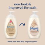 Johnson's Skin Nourishing Baby Lotion, Vanilla & Oat Scents, Hypoallergenic Baby Body Lotion for 72 Hour Hydration Until Baby's Next Bath Moisturizes & Protects from Dryness, 16.9 fl. oz - Image 2