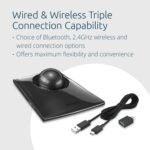 Kensington SlimBlade™ Pro Wireless Trackball, Rechargeable Battery, Bluetooth 2.4GHz Connection Options Black/Gray (K72085WW) - Image 2