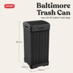 Keter Baltimore Resin 38 Gallon Outdoor Kitchen Trash Can with Lid and Drip Tray for Easy Cleaning-Perfect for Patio Dining, Black - Image 2
