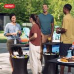 Keter Pacific Cool Bar Outdoor Patio Furniture and Hot Tub Side Table with 7.5 Gallon Beer and Wine Cooler, Espresso Brown - Image 2
