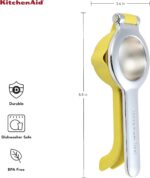 KitchenAid Citrus Juice Press Squeezer for Lemons and Limes with Seed Catcher and Pour Spout, Lemon, 8 Inch - Image 2