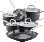 KitchenAid Hard-Anodized Induction Nonstick Cookware Pots and Pans Set, 10-Piece, Matte Black