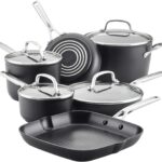 KitchenAid Hard-Anodized Induction Nonstick Cookware Pots and Pans Set, 10-Piece, Matte Black