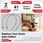 LAT Pulldown Cable 41 Inch Pair, Replacement LAT Attachment Cables for Bowflex Xtreme Xceed Power Pro XTL, Coated Steel Gym Cable with Eyelets & Stopper Balls for Home Gym Strength Training - Image 2