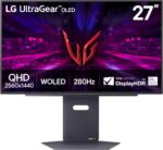 LG 27GX700A-B 27-inch Ultragear QHD (2560 x 1440) OLED Gaming Monitor, 280Hz, 0.03ms, NVIDIA G-Sync, AMD FreeSync Premium Pro, VESA DisplayHDR TrueBlack500, with up to DCI-P3 99.5%, HDMI 2.1, Black