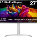 LG 27UP850K-W 27-inch Ultrafine 4K UHD IPS Monitor, White | 60Hz, DisplayHDR 400, USB Type-C 90W PD, Tilt/Height/Pivot Adjustable Stand, Built-in Speaker