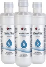 LG LT1000P3 6-Month / 200 Gallon Refrigerator Replacement Water Filter, 3 Count (Pack of 1), White
