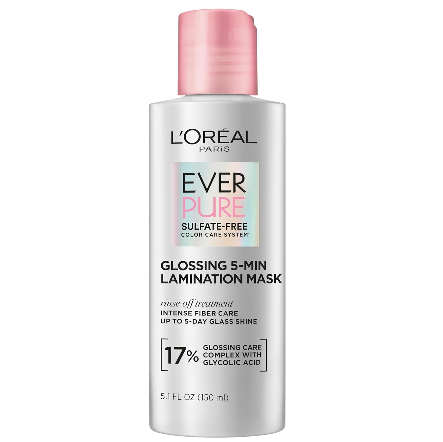 LOreal-Paris-Sulfate-Free-Glossing-Lamination-Hair-Mask-5-Minute-Rinse-Off.jpg L'Oreal Paris Sulfate Free Glossing Lamination Hair Mask, 5-Minute Rinse-Off Hair Treatment with Glycolic Acid for Glass Shine, Smoothness & Soft Feel, Color Caring, EverPure, 5.1 Fl Oz - Image 1