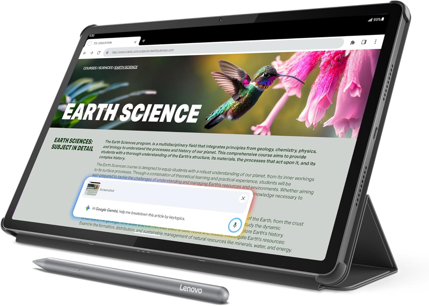 Lenovo-Idea-Tab-Pro-with-Google-Gemini-Student-Tablet.jpg Lenovo Idea Tab Pro with Google Gemini - Student Tablet - 12.7” 3K LCD Display - 8 GB Memory - 128 GB Storage - MediaTek Dimensity 8300 - Includes Pen and Folio Case - Image 1