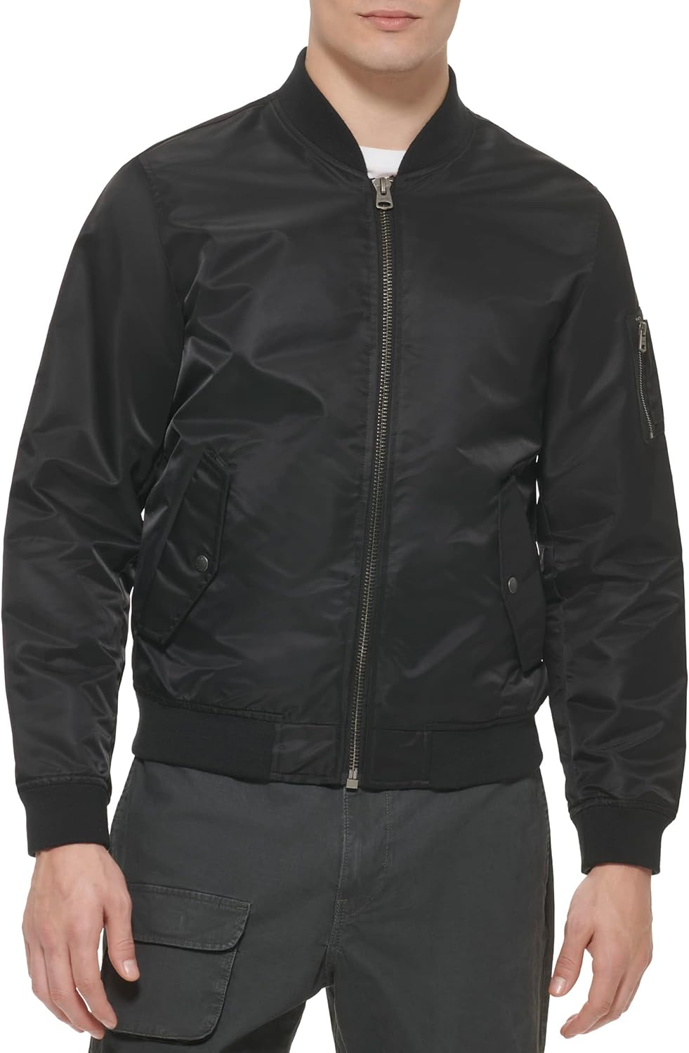 Levis-Mens-Flight-Satin-Unfilled-Ma-1-Bomber.jpg Levi's Men's Flight Satin Unfilled Ma-1 Bomber - Image 1