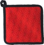 Lodge 6.5 Inch 2 in 1 Silicone and Fabric Trivet/Potholder - Dishwasher Safe Trivet Designed for Universal Use - Reusable Heat Protection up to 450° - Red and Black - Image 2