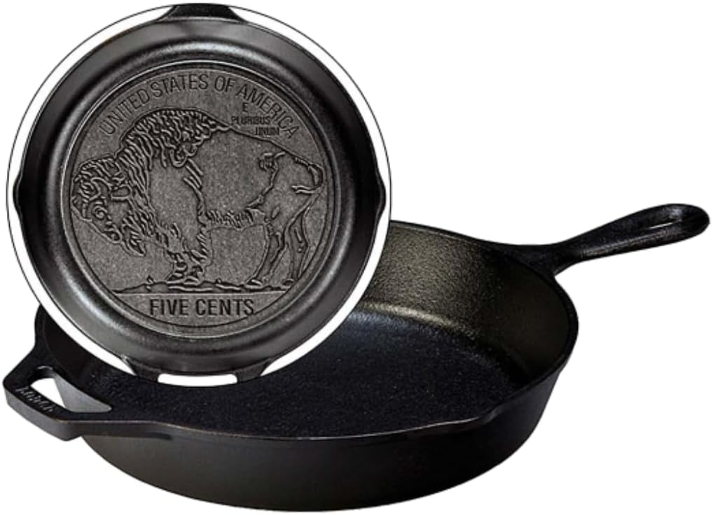 Lodge-Cast-Iron-Buffalo-Nickel-Skillet-1025-Inch.jpg Lodge Cast Iron Buffalo Nickel Skillet, 10.25 Inch - Image 1