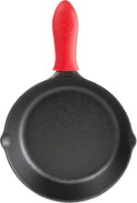 Lodge Cast Iron Skillet with Red Mini Silicone Hot Handle Holder, 8-inch - Image 2