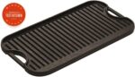 Lodge Pro-Grid Reversible Grill/Griddle - 20 Inches x 10.5 Inches - Dual-Sided Cast Iron Griddle - Double Burner Grill - Even Heat Distribution - PFAS-Free Non-Toxic Cookware | camping-cooking-utensils - Image 2