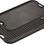 Lodge Pro-Grid Reversible Grill/Griddle - 20 Inches x 10.5 Inches - Dual-Sided Cast Iron Griddle - Double Burner Grill - Even Heat Distribution - PFAS-Free Non-Toxic Cookware | camping-cooking-utensils