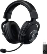 Logitech G PRO X Wireless Lightspeed Gaming Headset with Blue VO!CE Mic Filter Tech, 50 mm PRO-G Drivers, and DTS Headphone:X 2.0 Surround Sound, 20+ Hour Battery Life - Black