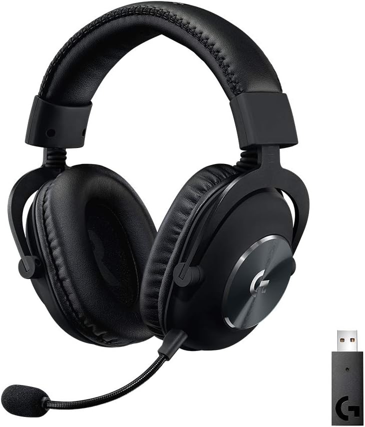 Logitech-G-PRO-X-Wireless-Lightspeed-Gaming-Headset-with-Blue.jpg Logitech G PRO X Wireless Lightspeed Gaming Headset with Blue VO!CE Mic Filter Tech, 50 mm PRO-G Drivers, and DTS Headphone:X 2.0 Surround Sound, 20+ Hour Battery Life - Black - Image 1