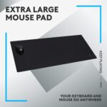 Logitech G840 XL Cloth Gaming Mouse Pad - 0.12 in Thin, Stable Rubber Base, Performance-Tuned Surface - Black - Image 2