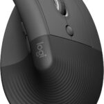 Logitech Lift Vertical Ergonomic Mouse, Wireless, Bluetooth or Logi Bolt USB Receiver, Quiet clicks, 6 Buttons, Compatible with Windows/macOS/iPadOS, Laptop, PC - Graphite