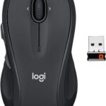 Logitech M510 Wireless Mouse, 2.4 GHz with USB Unifying Receiver, 1000 DPI Laser-Grade Tracking, 7-Buttons, 24-Months Battery Life, PC/Mac/Laptop - Graphite