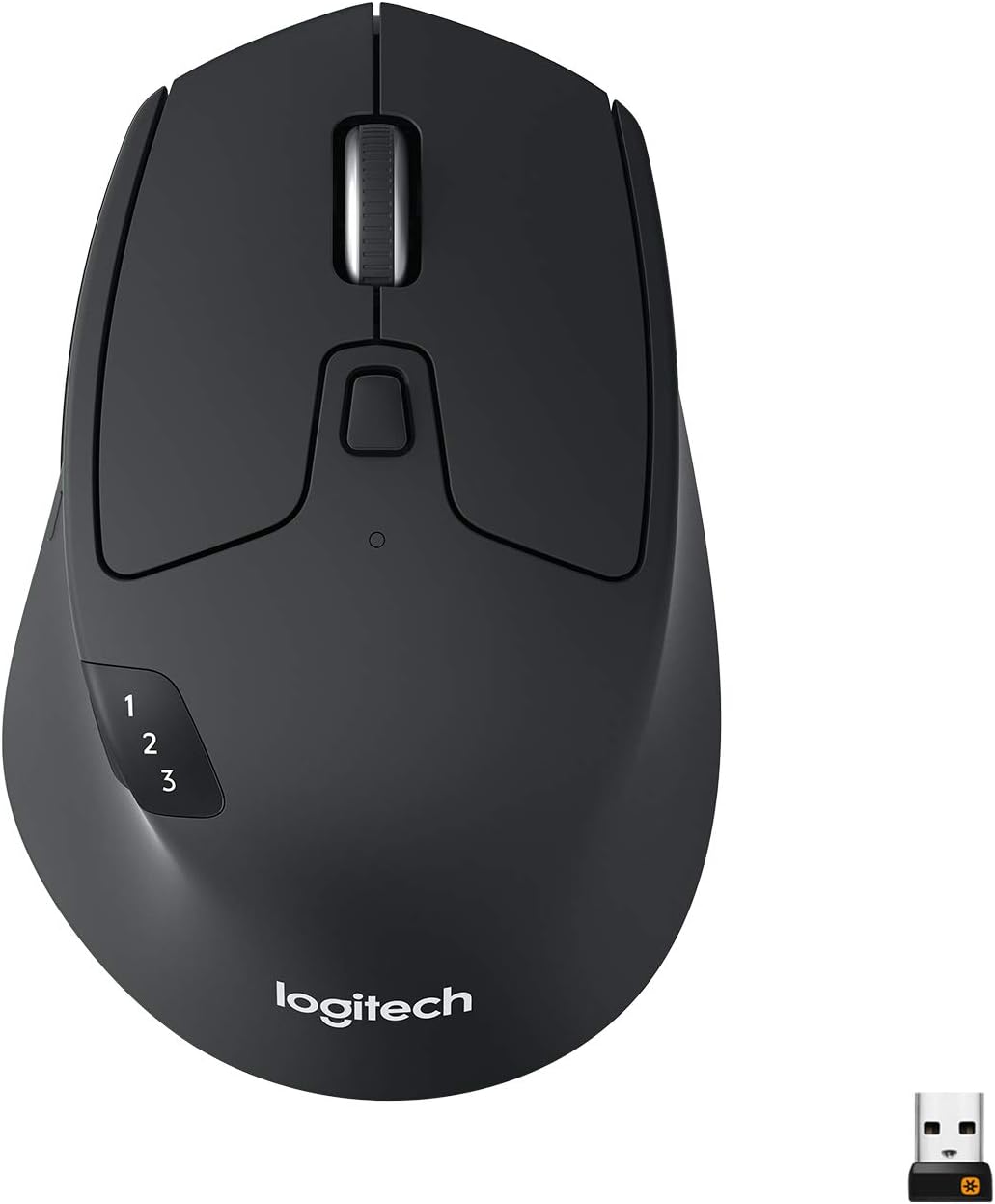 Logitech-M720-Triathlon-Multi-Device-Wireless-Mouse-Bluetooth-USB-Unifying-Receiver.jpg Logitech M720 Triathlon Multi-Device Wireless Mouse, Bluetooth, USB Unifying Receiver, 1000 DPI, 6 Programmable Buttons, 2-Year Battery, Compatible with Laptop, PC, Mac, iPadOS - Black - Image 1