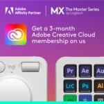 Logitech MX Creative Console, 9 Customizable LCD Keys, Stream Deck Accessories, Control Dial for Graphic Design, Adobe, Zoom, Spotify - Pale Grey, 3-Month Adobe Creative Cloud Membership - Image 2