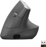 Logitech MX Vertical Wireless Mouse – Ergonomic Design Reduces Muscle Strain, Move Content Between 3 Windows and Apple Computers, Rechargeable, Graphite