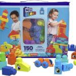 MEGA BLOKS Bigger Building Bag Building Set with 150 Big and Colorful Building Blocks, and 1 Storage Bag, Toy Gift Set for Ages 1 and up