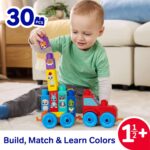 MEGA BLOKS First Builders Toddler Block Toys Set, Build & Match Animal Tractor with 30 Pieces, Learn Animals and Colors, Red and Blue, Ages 1+ Years - Image 2