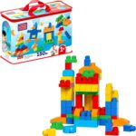 MEGA BLOKS First Builders Toddler Blocks Toys Set, Deluxe Building Bag with 150 Pieces and Storage, Creative Open-Ended Play, Blue, Ages 1+ Years (Amazon Exclusive)