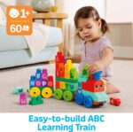 MEGA BLOKS First Builders Toddler Building Blocks Toy Set, ABC Learning Train with 60 Pieces, Ages 1+ Years - Image 2