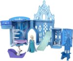 Mattel Disney Princess Toys, Storytime Stackers Elsa Ice Palace, Stackable Castle Doll House with Small Doll & 8 Pieces, Inspired by The Disney Frozen Movies