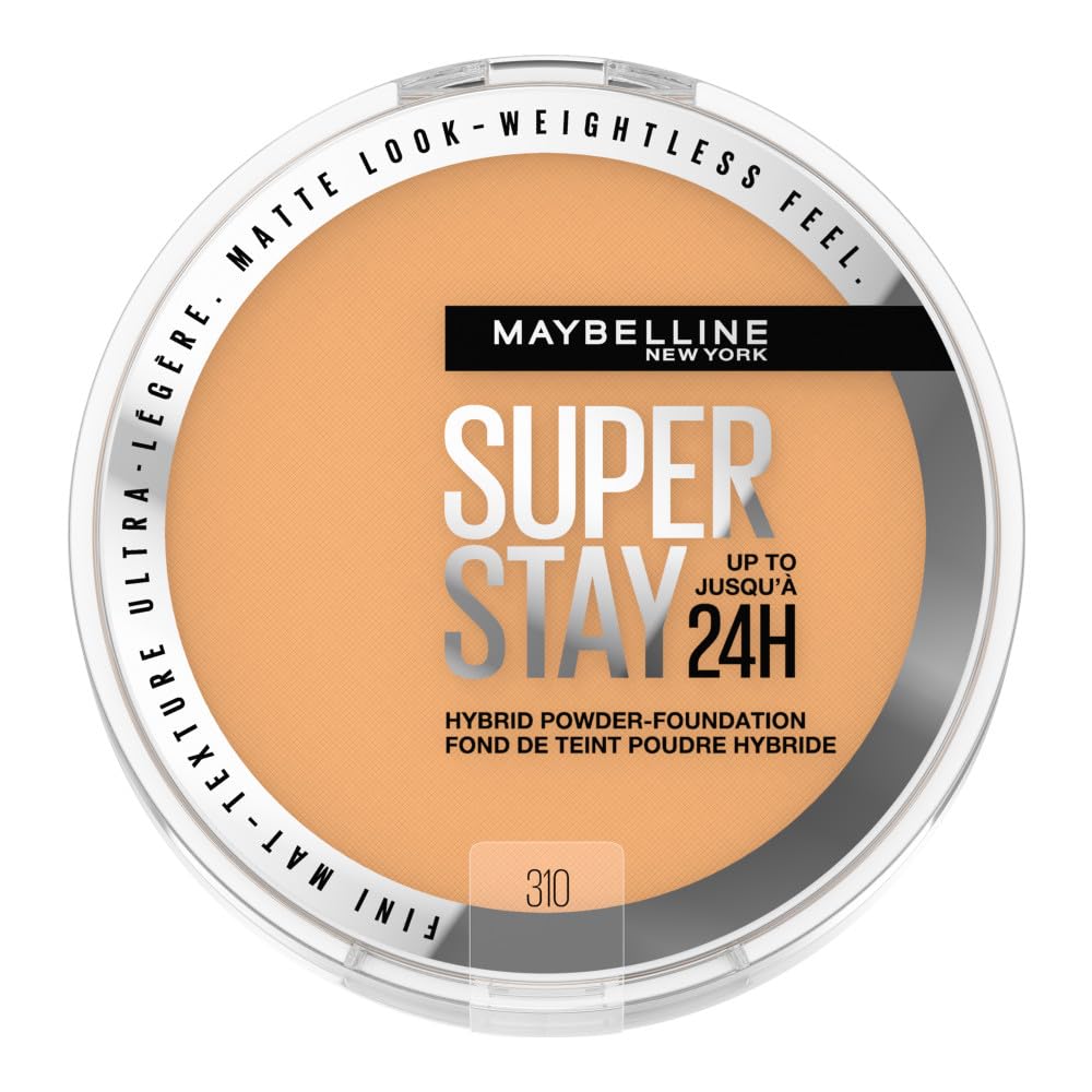 Maybelline-Super-Stay-Up-to-24HR-Hybrid-Powder-Foundation-Medium-to-Full-Coverage.jpg Maybelline Super Stay Up to 24HR Hybrid Powder-Foundation, Medium-to-Full Coverage Makeup, Matte Finish, 310, 1 Count - Image 1