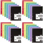 Mead Spiral Notebook, 24 Pack, 1 Subject, Wide Ruled Paper, 7-1/2" x 10-1/2", 70 Sheets per Notebook, Colors Will Vary (930203-ECM25)
