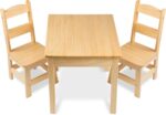 Melissa & Doug Solid Wood Kids Table and Chairs (2), Premium Quality Wooden Toddler Table and Chair Set for Kids Playroom Furniture & Montessori Classroom Furniture for Boys & Girls Ages 3+