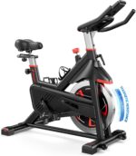 Merach Magnetic Exercise Bike, Heavy Duty Stationary Bike with Automated Resistance, 300 350 Lbs Weight Capacity, Low Noise Indoor Workout Bike for Home Gym with Self-Developed App