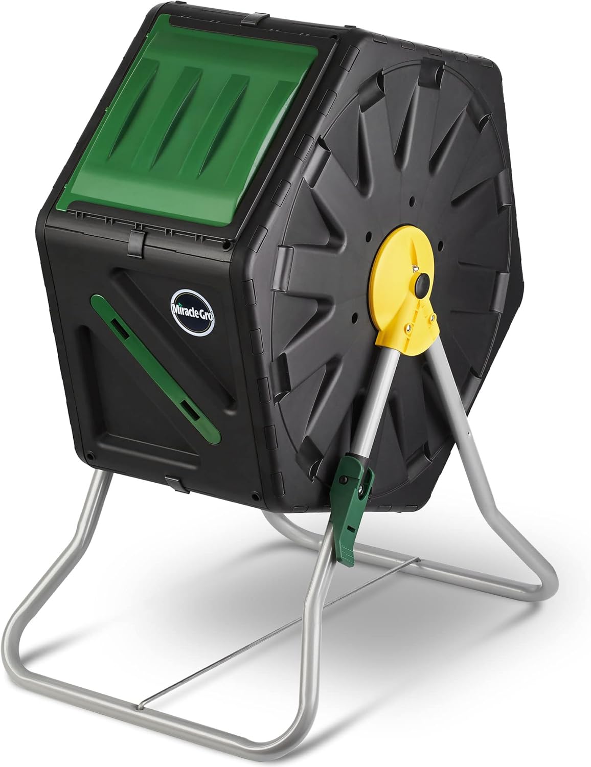 Miracle-Gro-Compost-Tumbler-Single-Chamber-–-Easy-Turn-Composter-Tumbler-Outdoor.jpg Miracle-Gro Compost Tumbler Single Chamber – Easy-Turn Composter Tumbler Outdoor for Fast Composting – Heavy-Duty Composting Bin with 1 Sliding Door (18.5 Gallon / 70 Liter) - Image 1