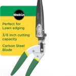 Miracle-Gro Grass Trimming Shears – Adjustable Rotating Handle with Sharp Non-Stick Carbon Steel Blades, Comfort Handles, and Safety Lock for Precise Garden and Lawn Edging