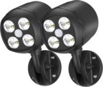 Motion Sensor Outdoor Lights, Battery Motion Sensor Light Outdoor, 6000K LED Spotlight Outdoor, 8W 600 LM Security Lights for Outside Garage and Yard, 2 Packs
