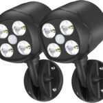 Motion Sensor Outdoor Lights, Battery Motion Sensor Light Outdoor, 6000K LED Spotlight Outdoor, 8W 600 LM Security Lights for Outside Garage and Yard, 2 Packs