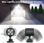 Motion Sensor Outdoor Lights, Battery Motion Sensor Light Outdoor, 6000K LED Spotlight Outdoor, 8W 600 LM Security Lights for Outside Garage and Yard, 2 Packs - Image 2