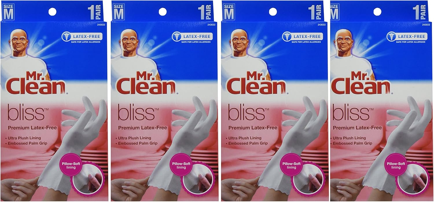 Mr-Clean-243033-Bliss-Premium-1-pair-Latex-free-Gloves-Medium-4.jpg Mr. Clean 243033 Bliss Premium 1-pair Latex-free Gloves, Medium (4 Pack) - Image 1