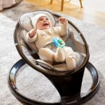 Munchkin Electric Baby Swing, Portable and Lightweight, Bluetooth Enabled Infant Rocker with Natural Sway in 5 Ranges of Motion, Newborn Nursery Essentials, Black/Grey - Image 2