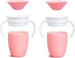 Munchkin Miracle 360 Cups for Toddlers sippy cups, toddler cups spill proof with Dentist Recommended Spoutless Design, BPA-Free Kids Cups, Easy to Clean, 7oz, 6 Months (Rose, 2 Count) - Image 2
