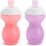 Munchkin® Click Lock™ Bite Proof Sippy Cup, 9 Ounce, 2 Pack, Pink/Purple