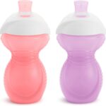 Munchkin® Click Lock™ Bite Proof Sippy Cup, 9 Ounce, 2 Pack, Pink/Purple