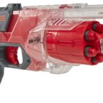 NERF Elite Disrupter Blaster - 6-Dart Rotating Drum, Slam Fire, Translucent Red (Amazon Exclusive)